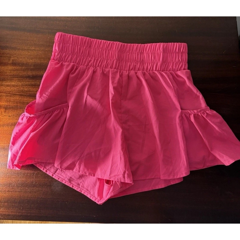 BMJL Pink Ruffle‎ High Waisted Shorts NWT Size M